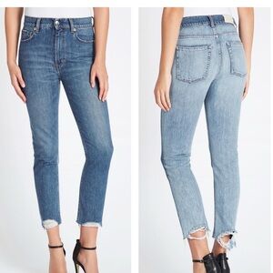 IRO Argan Jean Mid Denim Two Tomed Raw Hem Skinny size 27